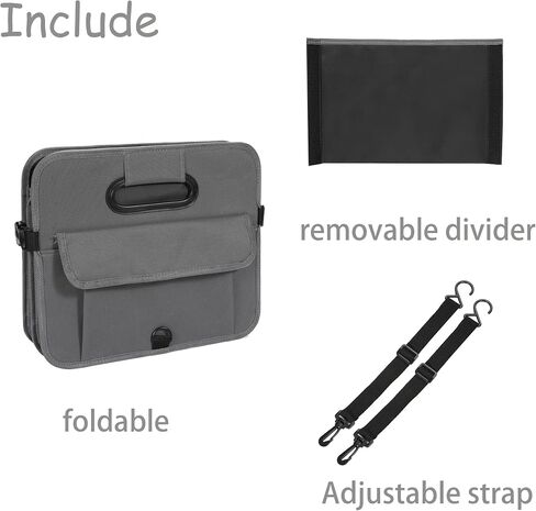 Car Trunk Organizer Car Storage Organizer Collapsible Multi Compartment Car Organizer Adjustable Straps Car Organizer for SUV(Beige) in Saudi Arabia