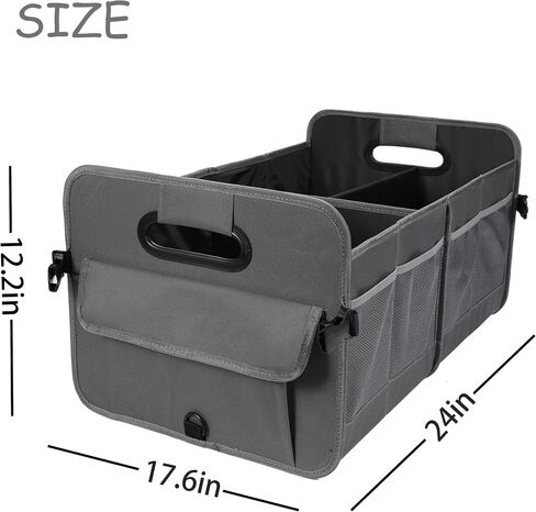 Car Trunk Organizer Car Storage Organizer Collapsible Multi Compartment Car Organizer Adjustable Straps Car Organizer for SUV(Beige) in Saudi Arabia