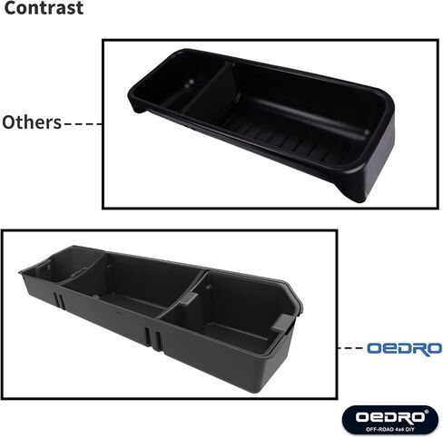 صندوق تخزين مُحسّن أسفل المقعد من oEdRo متوافق مع 2015-2023 Ford F150 SuperCrew Cab & Crew Cab - تصميم فريد من نوعه باللون الأسود 3 في 1 أقصى مساحة تخزين (باستثناء الكابينة الفائقة) in Kuwait