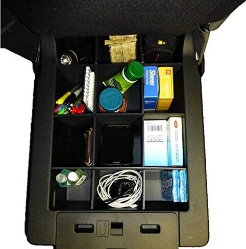 Vehicle OCD - Under Center Bench Seat Organizer for Ford F150 (2015-2020), F250 / F350 SuperDuty (2017-2021) (40/20/40 Split Bench seat ONLY) - Made in USA in Saudi Arabia