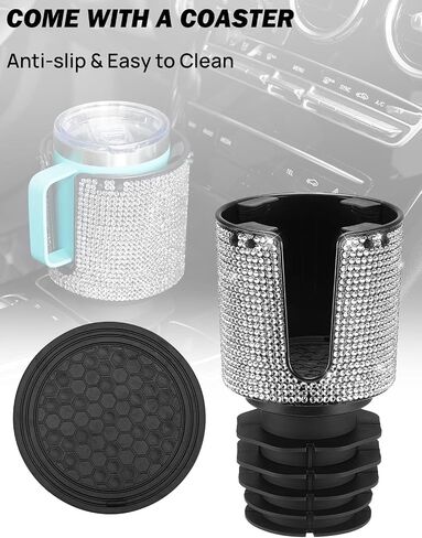 JOYTUTUS Upgraded Car Cup Holder Expander with Offset Base, Fit for YETI, Hydro Flask, Large Cup Holder Expander for Car Hold 18-40 oz Bottles and Mugs, Other Bottles in 3.4-3.8 inch in Saudi Arabia