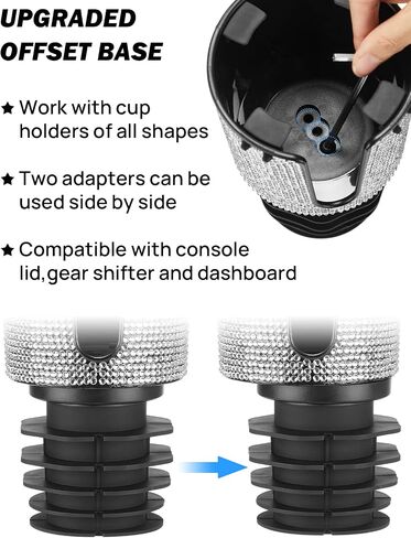 JOYTUTUS Upgraded Car Cup Holder Expander with Offset Base, Fit for YETI, Hydro Flask, Large Cup Holder Expander for Car Hold 18-40 oz Bottles and Mugs, Other Bottles in 3.4-3.8 inch in Saudi Arabia