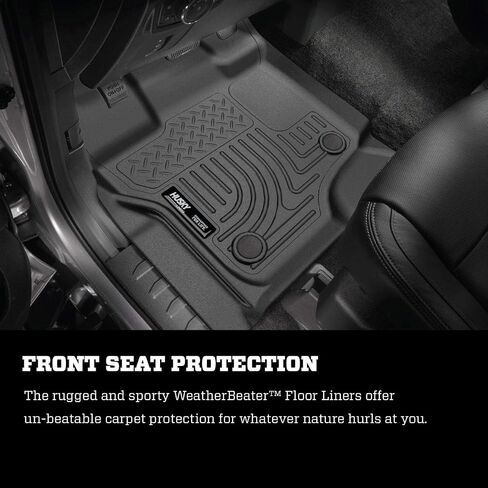 Husky Liners — X-ACT Contour Floor Liners & Mud Guards | Fits 2021-2024 Ford F-150 SuperCrew w/Out Fold Flat Storage(Excludes Raptor) Front & 2nd Row/Front & Rear Guards-Black, 7 pcs. | 53498 & 58526 in Kuwait