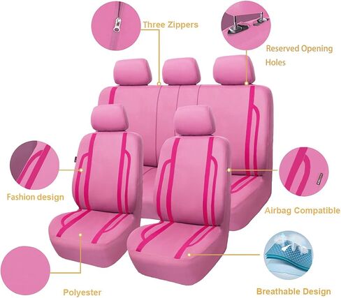 Flying Banner car seat Covers Set Front Rear Breathable Sport Fashion Rear Bench Split 40/60 50/50 60/40 in Saudi Arabia