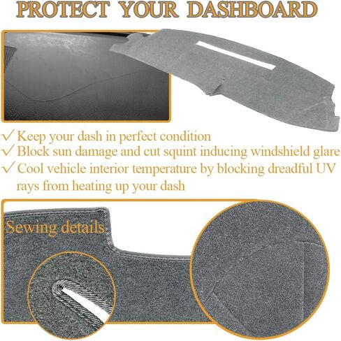 Dash Cover Mat Custom for 1997-2000 Chevrolet Silverado/GMC Sierra C1500 C2500 C3500 K1500 K2500 K3500,1997-1999 GMC Yukon/Chevy Tahoe Suburban,Dashboard Pad(Dark Gray) Y57 in Saudi Arabia