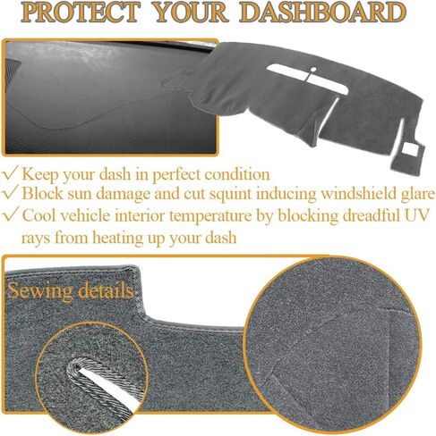 Dash Cover Mat Custom for 1997-2000 Chevrolet Silverado/GMC Sierra C1500 C2500 C3500 K1500 K2500 K3500,1997-1999 GMC Yukon/Chevy Tahoe Suburban,Dashboard Pad(Dark Gray) Y57 in Saudi Arabia