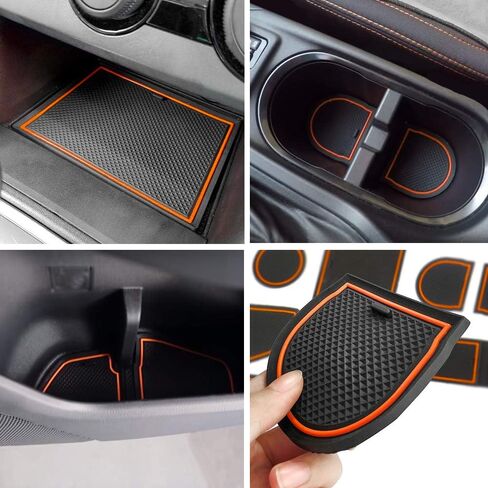 auovo Anti-dust Door Mats for 2018 2019 2020 2021 2022 2023 Subaru Crosstrek and 2018-2023 Impreza Gate Door Liners Inserts Cup Console Mats Interior Accessories(Pack of 14) (Orange) in Saudi Arabia