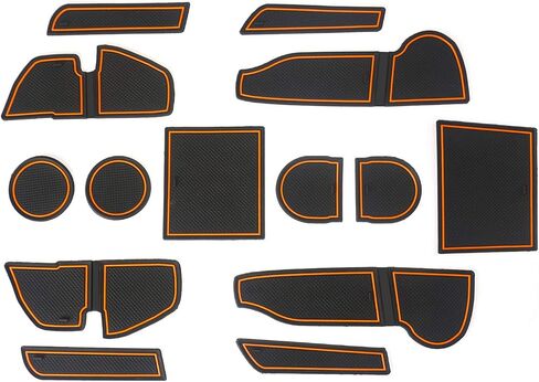 auovo Anti-dust Door Mats for 2018 2019 2020 2021 2022 2023 Subaru Crosstrek and 2018-2023 Impreza Gate Door Liners Inserts Cup Console Mats Interior Accessories(Pack of 14) (Orange) in Saudi Arabia