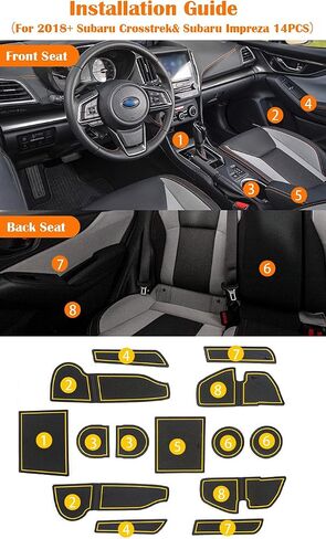 auovo Anti-dust Door Mats for 2018 2019 2020 2021 2022 2023 Subaru Crosstrek and 2018-2023 Impreza Gate Door Liners Inserts Cup Console Mats Interior Accessories(Pack of 14) (Orange) in Saudi Arabia