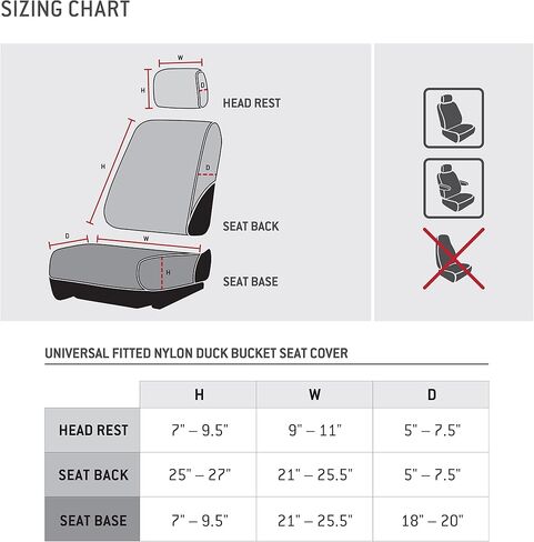 Carhartt Universal Nylon Duck Canvas Bucket Seat Covers + Organizer (Black) in Saudi Arabia