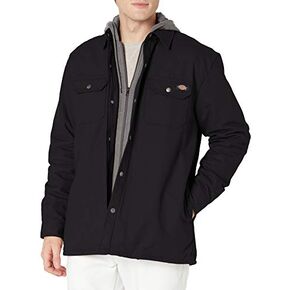 Dickies Men's Fleece Hooded Duck Shirt Jacket with Hydroshield