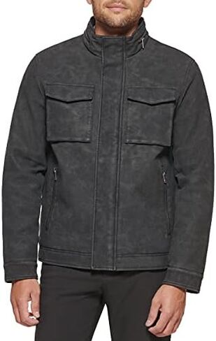 Dockers Men's Faux Leather Military Jacket in Saudi Arabia