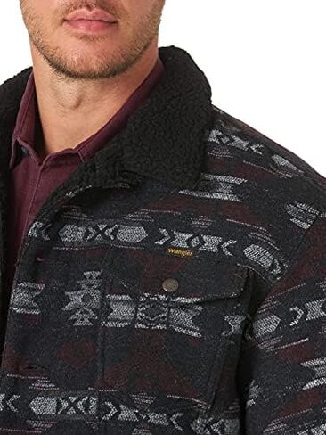 Wrangler Men's Western Sherpa Lined Trucker Jacket in Saudi Arabia