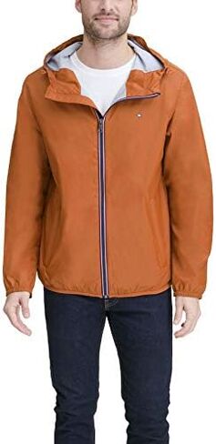 Tommy Hilfiger Men's Lightweight Active Water Resistant Hooded Rain Jacket in Saudi Arabia