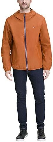 Tommy Hilfiger Men's Lightweight Active Water Resistant Hooded Rain Jacket in Saudi Arabia