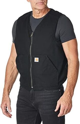 Carhartt Men's Relaxed Fit Washed Duck Sherpa-Lined Vest in Saudi Arabia
