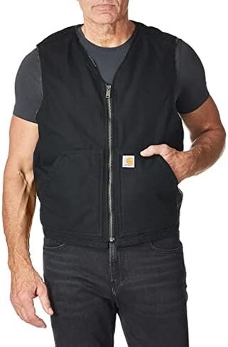 Carhartt Men's Relaxed Fit Washed Duck Sherpa-Lined Vest in Saudi Arabia