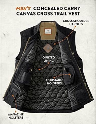 Legendary Whitetails Men's Concealed Carry Outerwear Vest for Men, Canvas Cross Trail Conceal CCW Holster, Hunting Insulated in Kuwait