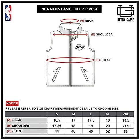 Ultra Game NBA Men’s Soft Fleece Full Zip Vest Jacket in Kuwait