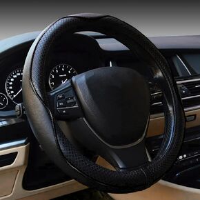 Car Steering Wheel Cover, Anti-Slip, Safety, Soft, Breathable, Heavy Duty, Thick, Full Surround, Sports Style (Black) in Saudi Arabia