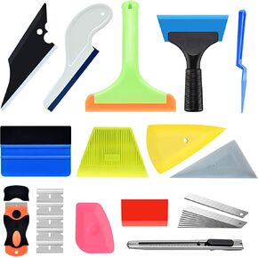 ريفا مجموعة ادوات تظليل النوافذ، مجموعة تظليل نوافذ السيارة مع 13 قطعة من ادوات تلوين النوافذ، ممسحة صغيرة من السيليكون، مجموعة ممسحة تظليل النوافذ لتثبيت غشاء النافذة in Kuwait