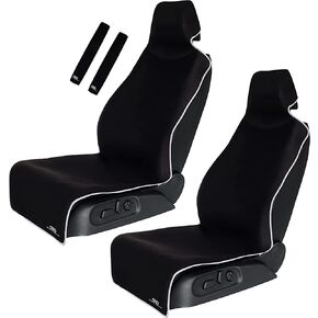 Gorla Gear 2 Pack Black Premium Universal Fit مقاوم للماء ومقاوم للبقع غطاء مقعد السيارة النيوبرين غير قابل للانزلاق مقعد دلو الكلب مقعد السيارة حامي حفظ مقاعد القماش الجلدية الخاصة بك، السيارات، شاحنة، شاحنة، سيارات الدفع الرباعي in Kuwait