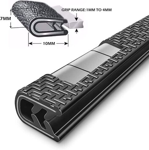 33Ft(10M) Long Car Door Edge Guards,U Shape Edge Trim Rubber Seal Protector Rubber Car Door Protector Car Protection Door Edge Anti-Collision Rubber Clips Fit for Most Car| Black | in Saudi Arabia