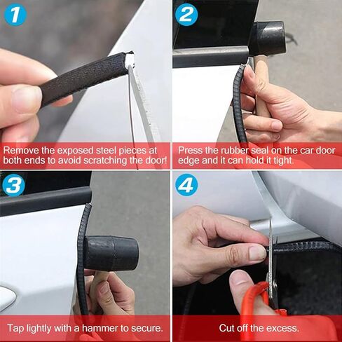 33Ft(10M) Long Car Door Edge Guards,U Shape Edge Trim Rubber Seal Protector Rubber Car Door Protector Car Protection Door Edge Anti-Collision Rubber Clips Fit for Most Car| Black | in Saudi Arabia