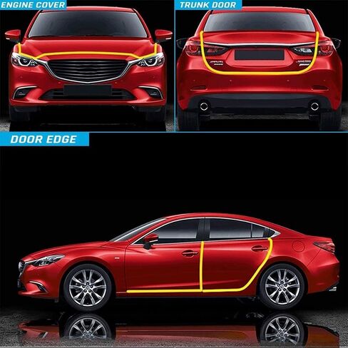 33Ft(10M) Long Car Door Edge Guards,U Shape Edge Trim Rubber Seal Protector Rubber Car Door Protector Car Protection Door Edge Anti-Collision Rubber Clips Fit for Most Car| Black | in Saudi Arabia
