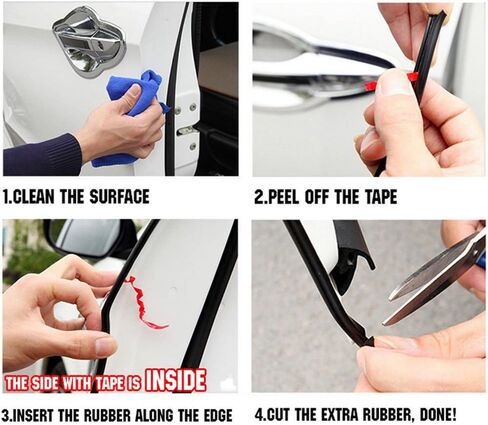 ESUPPORT 16ft 5M U Shape Car Door Moulding Rubber Scratch Protector Strip Edge Guard Trim Seal Black in Saudi Arabia