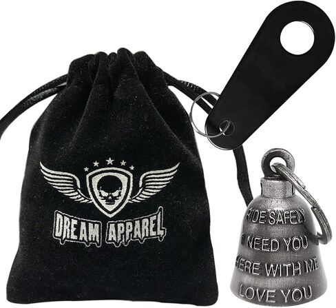 جرس الدراجة النارية من Dream Apparel لسائقي الدراجات النارية والنساء والرجال مع شماعة، جرس راكبي الدراجات النارية للراكبين، جرس ركوب الخيل الجيد ملحقات جرس الروح للدراجات النارية in Kuwait