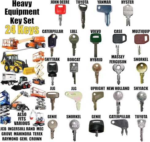 مجموعة مفاتيح معدات البناء الثقيلة تناسب: Bobcat CASE Caterpillar Genie JLG GRADALL JCB SKYTRAK Toyota والمزيد. مجموعة المفاتيح الرئيسية لعمال البناء ومشغلي المعدات. in Kuwait