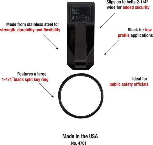 Lucky Line "The Original Secure-A-Key - SLIP ON - Heavy Duty Belt Key Clip 1 Per Pack (4051) in Saudi Arabia