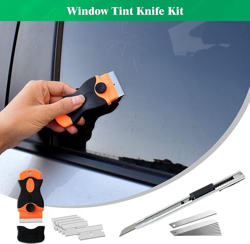 ريفا مجموعة ادوات تظليل النوافذ، مجموعة تظليل نوافذ السيارة مع 13 قطعة من ادوات تلوين النوافذ، ممسحة صغيرة من السيليكون، مجموعة ممسحة تظليل النوافذ لتثبيت غشاء النافذة in Kuwait