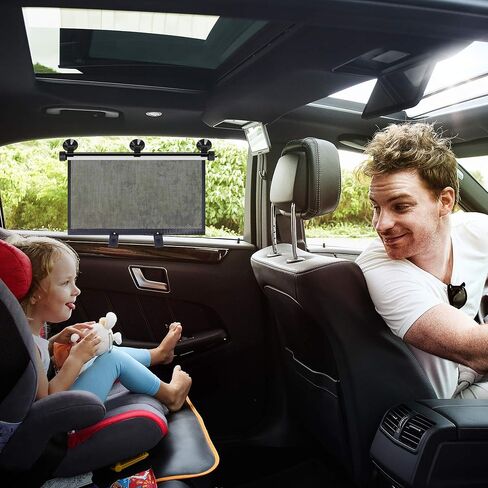Car Window Shade, Car Roller Sunshade for Baby, Retractable Car Window Shade for Side Window, Car Sun Shade Helps Block Sun Glare and Heat (2 Pack) in Saudi Arabia