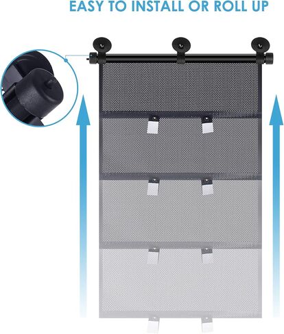 Car Window Shade, Car Roller Sunshade for Baby, Retractable Car Window Shade for Side Window, Car Sun Shade Helps Block Sun Glare and Heat (2 Pack) in Saudi Arabia