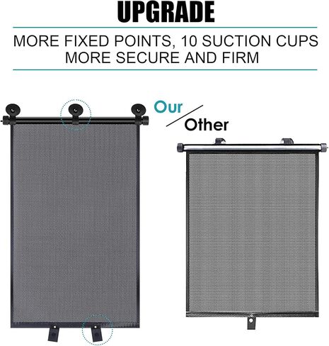 Car Window Shade, Car Roller Sunshade for Baby, Retractable Car Window Shade for Side Window, Car Sun Shade Helps Block Sun Glare and Heat (2 Pack) in Saudi Arabia