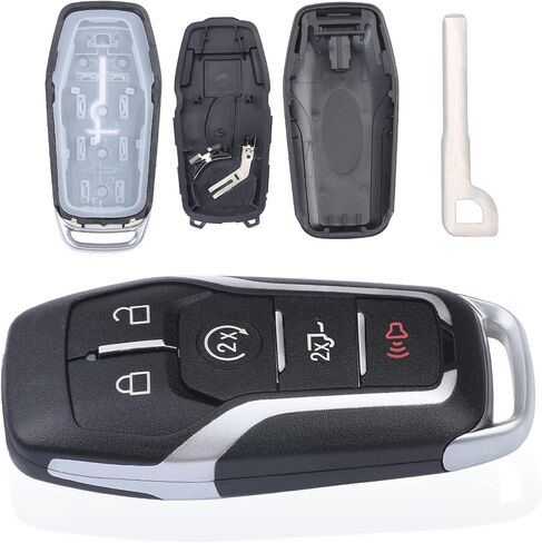 Keymall غطاء حافظة مفتاح السيارة عن بعد لسيارة Ford F150/F250 2015 2016 2017 (معرف لجنة الاتصالات الفيدرالية: M3N-A2C31243300 P/N:164-R8117) 5 أزرار، مجرد غطاء مفتاح in Kuwait