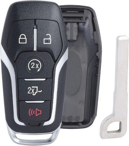 Keymall غطاء حافظة مفتاح السيارة عن بعد لسيارة Ford F150/F250 2015 2016 2017 (معرف لجنة الاتصالات الفيدرالية: M3N-A2C31243300 P/N:164-R8117) 5 أزرار، مجرد غطاء مفتاح in Kuwait