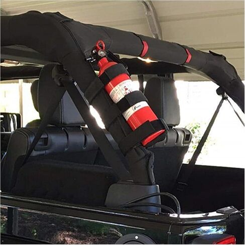 Adjustable Roll Bar Fire Extinguisher Mount Holder 3 lb for Jeep Wrangler Unlimited CJ YJ LJ TJ JK JKU JL JLU 4XE,Black with USA Flag Pattern in Kuwait