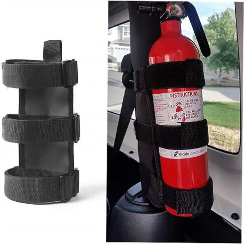 Adjustable Roll Bar Fire Extinguisher Mount Holder 3 lb for Jeep Wrangler Unlimited CJ YJ LJ TJ JK JKU JL JLU 4XE,Black with USA Flag Pattern in Kuwait