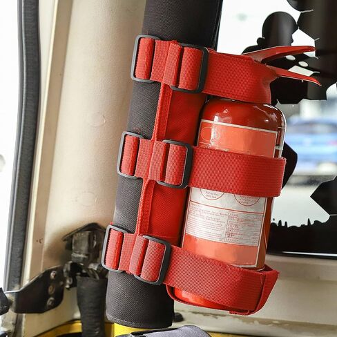 Adjustable Roll Bar Fire Extinguisher Mount Holder 3 lb for Jeep Wrangler Unlimited CJ YJ LJ TJ JK JKU JL JLU 4XE,Black with USA Flag Pattern in Kuwait