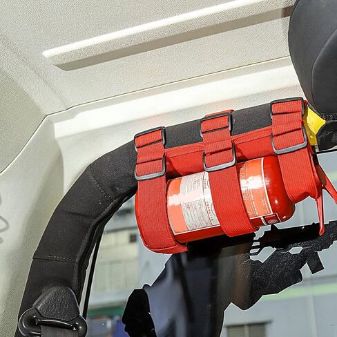 Adjustable Roll Bar Fire Extinguisher Mount Holder 3 lb for Jeep Wrangler Unlimited CJ YJ LJ TJ JK JKU JL JLU 4XE,Black with USA Flag Pattern in Kuwait