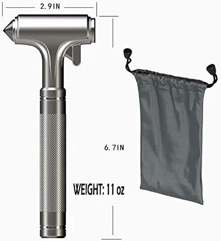 Car Window Breaker, Glass Breaker and Seatbelt Cutter, Emergency Car Glass Safety Hammer, Window Punch Seatbelt Cutter for Family Rescue & Auto Escape Tools(Black) in Saudi Arabia
