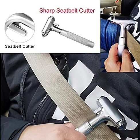 Car Window Breaker, Glass Breaker and Seatbelt Cutter, Emergency Car Glass Safety Hammer, Window Punch Seatbelt Cutter for Family Rescue & Auto Escape Tools(Black) in Saudi Arabia