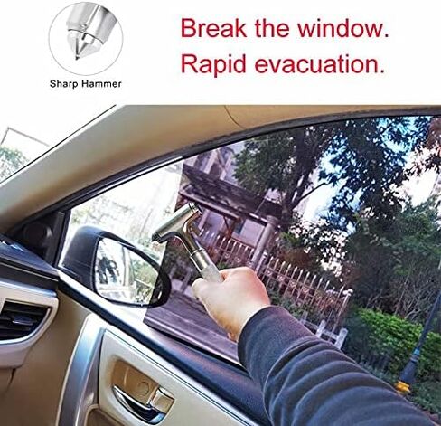 Car Window Breaker, Glass Breaker and Seatbelt Cutter, Emergency Car Glass Safety Hammer, Window Punch Seatbelt Cutter for Family Rescue & Auto Escape Tools(Black) in Saudi Arabia