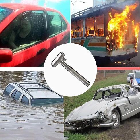 Car Window Breaker, Glass Breaker and Seatbelt Cutter, Emergency Car Glass Safety Hammer, Window Punch Seatbelt Cutter for Family Rescue & Auto Escape Tools(Black) in Saudi Arabia