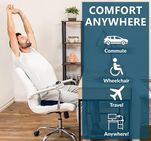 ComfiLife Premium Gel + Memory Foam Seat Cushion – Doctor Recommended Office Chair Cushion, Car Seat Cushion – Chair Cushions for Back & Sciatica Pain Relief – Seat Cushions for Office & Desk (Black) in Saudi Arabia