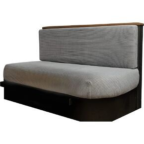 Hudson Comfort RV Dinette Cushion Covers - Microfiber Soft Stretchable Fabric Designed to Fit Wide Variety of Seats - Camper Cushion Slipcovers Includes 1 Backrest Cover & 1 Bench Cover (Gray Color)