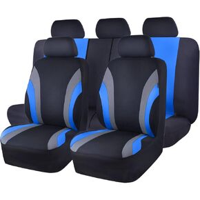 CAR PASS Line Rider Sporty Cloth 11PCS Universal Fit Car Seat Cover -100% Breathable with 5mm Composite Sponge Inside,Airbag Compatible,3zipper Bench(Full Set, Black and Red) in Saudi Arabia